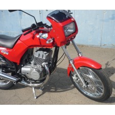(SKLADOVÉ MOTO) - JAWA 350 - 640 - STYLE ČERVENÁ RENO - S ELEKTRICKÝM STARTÉREM S DOKLADY - ****POSLEDNÍ DVOUTAKTNÍ KUS****